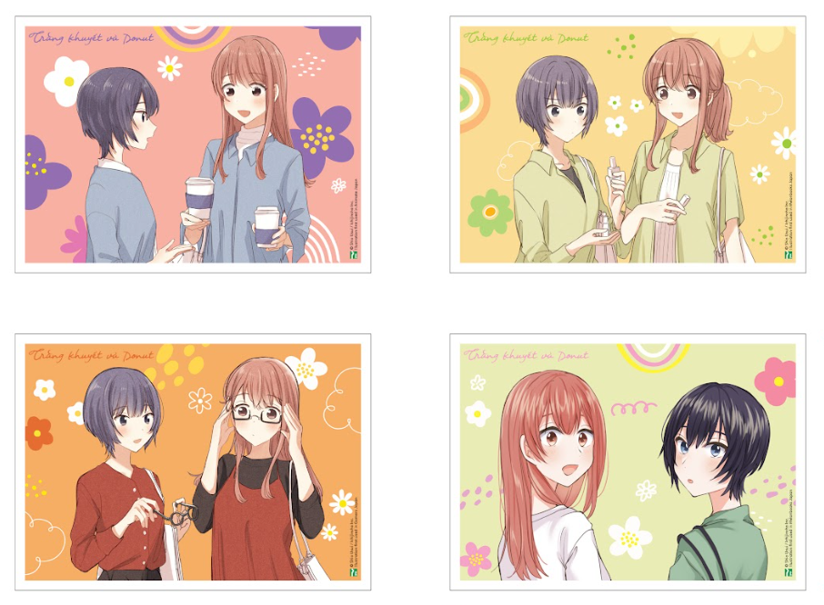 Boxset Manga - Trang Khuyet Va Donut: Tap 1 - 4 (Hop 4 Tap) - Ban Dac Biet - Tang Kem Bookmark 2 Mat + Set 4 Camera Card + Card Holder