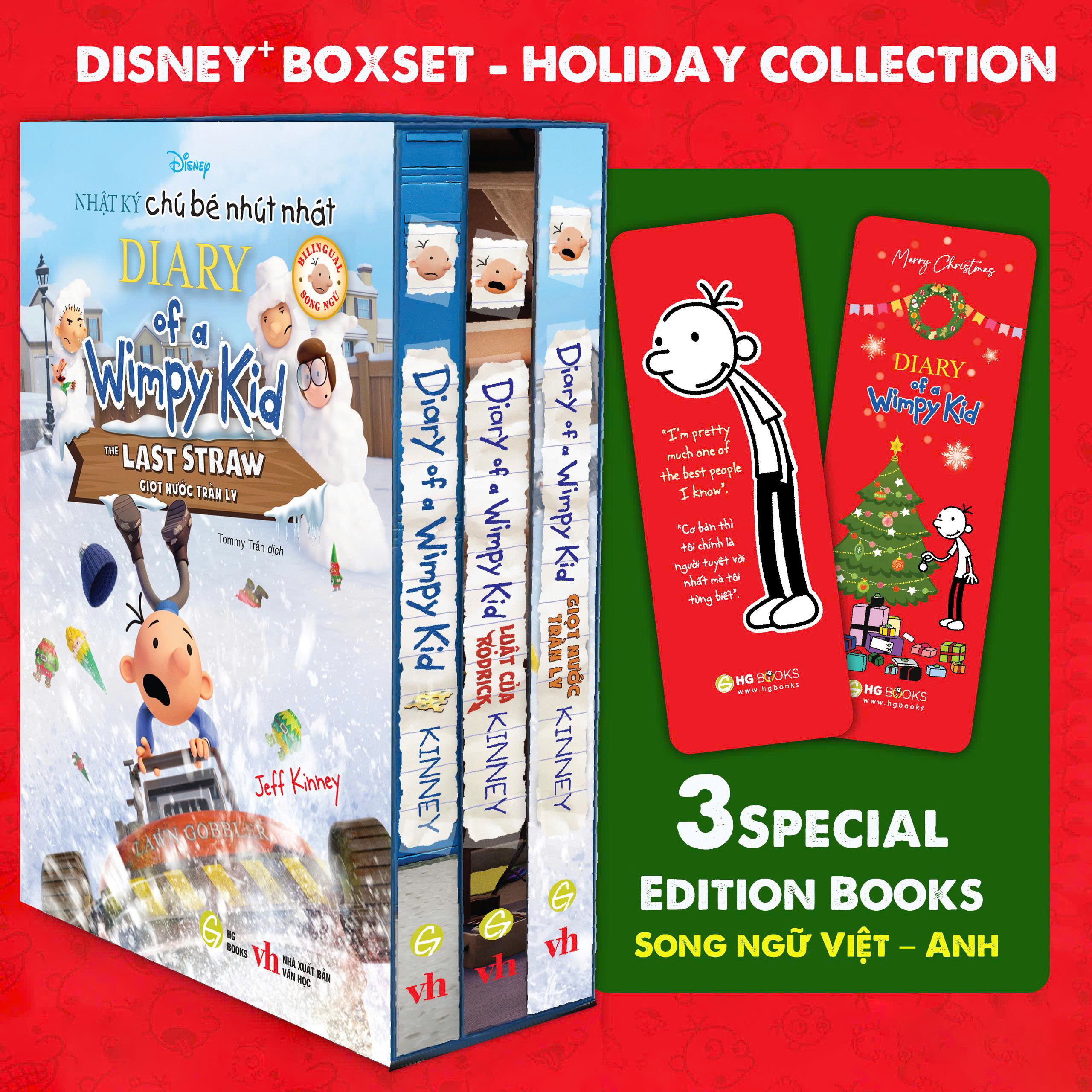 Boxset Nhật Ký Chú Bé Nhút Nhát - Diary Of A Wimpy Kid - Holiday Collection - Phiên Bản Giới Hạn Disney+ (Hộp 3 Cuốn)