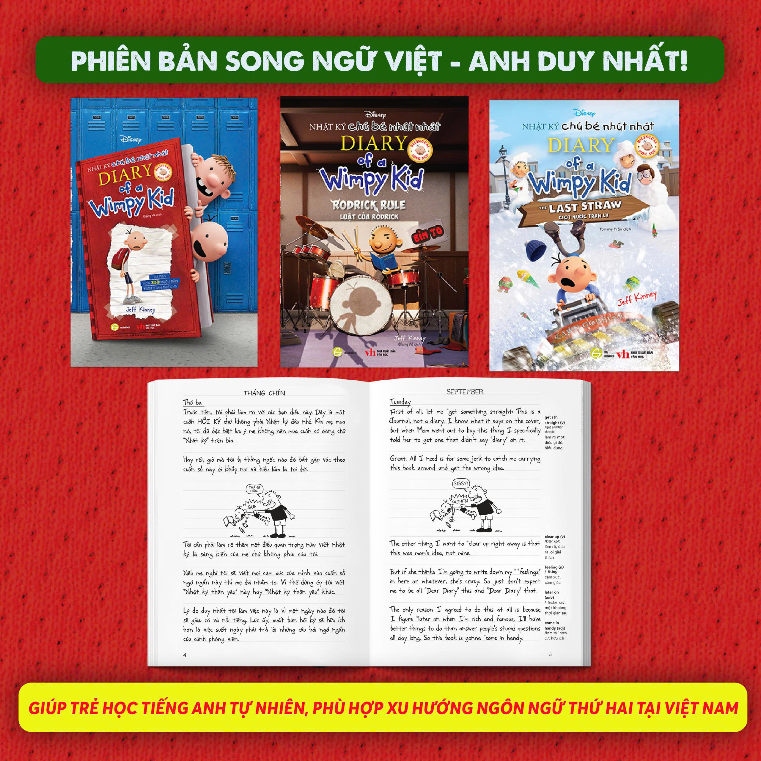 Boxset Nhật Ký Chú Bé Nhút Nhát - Diary Of A Wimpy Kid - Holiday Collection - Phiên Bản Giới Hạn Disney+ (Hộp 3 Cuốn)