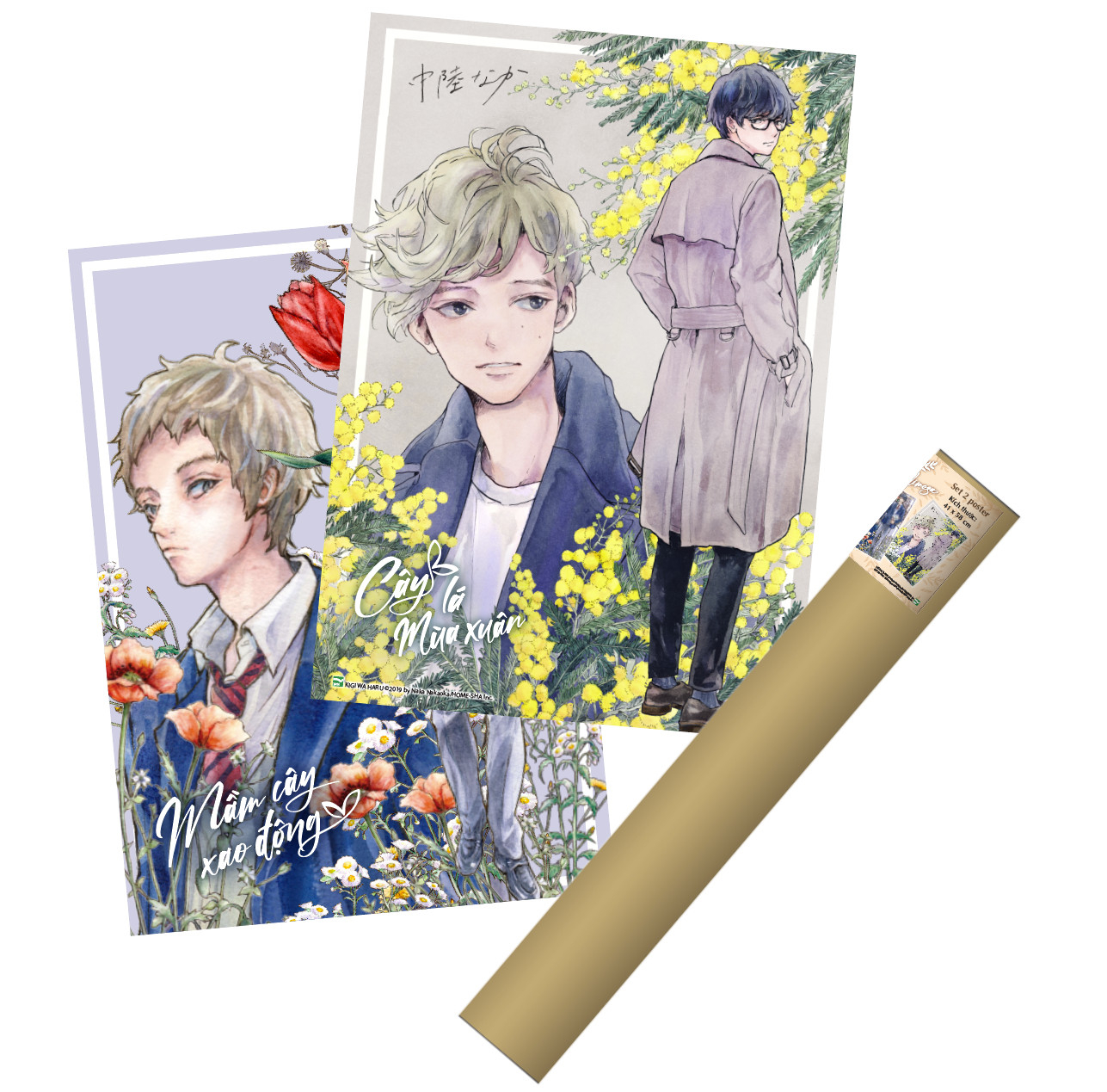 boxset tulip x mimosa - mầm cây xao động + cây lá mùa xuân (bộ 2 cuốn) - bản giới hạn - tặng kèm 1 hộp boxset + 4 bookmark + 2 bookmark case + 2 poster