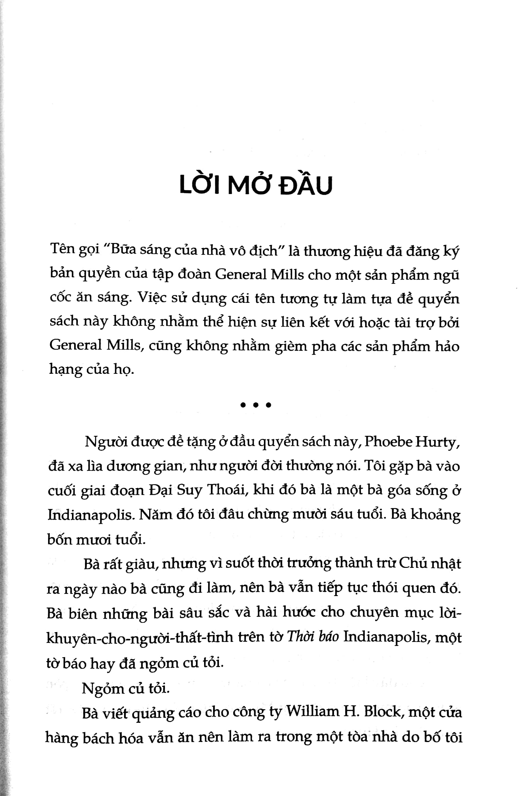 bữa sáng của nhà vô địch