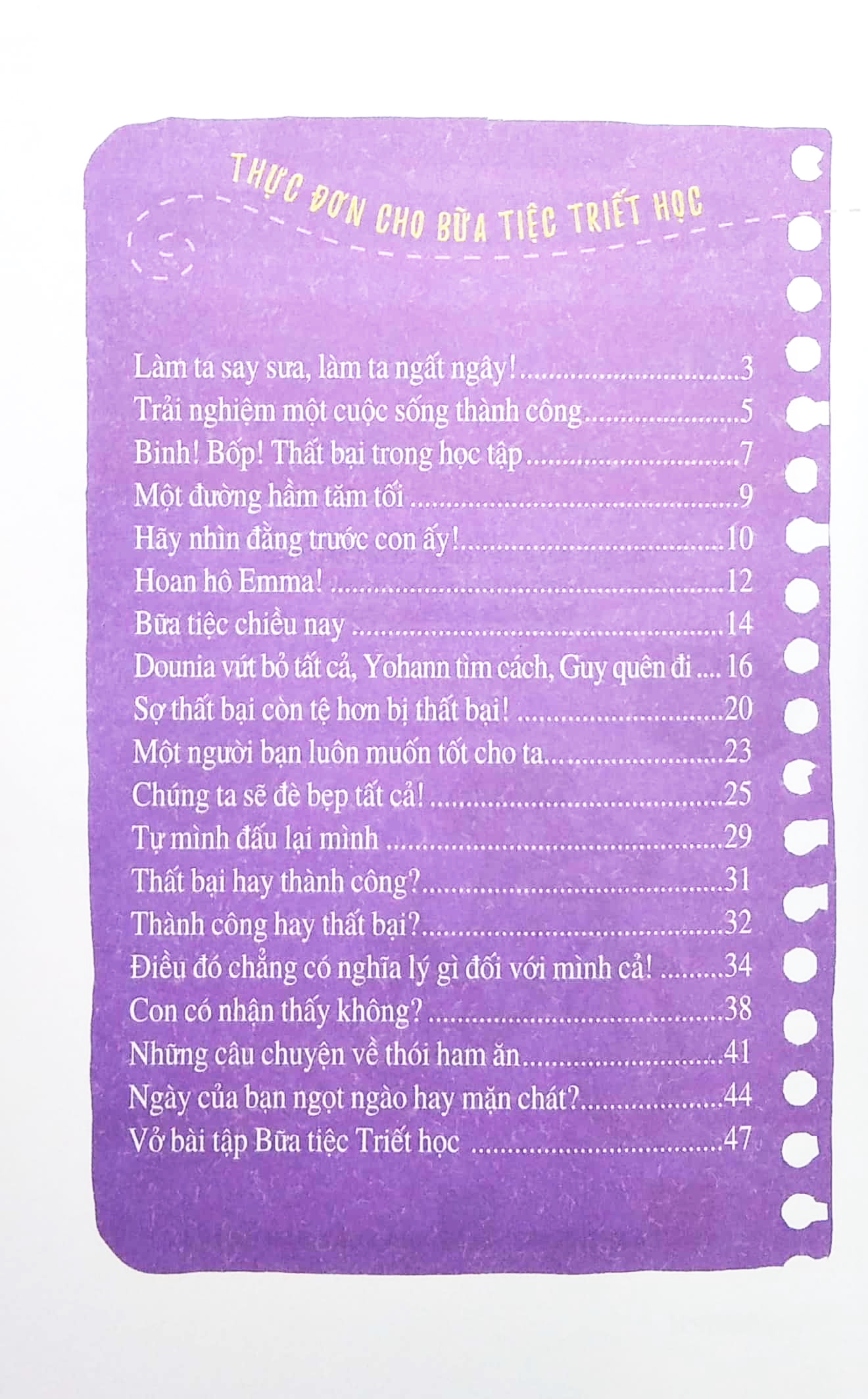 bữa tiệc triết học - triết học ứng dụng cho mọi lứa tuổi - thành công và thất bại