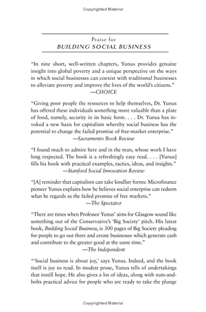 building social business: the new kind of capitalism that serves humanity's most pressing needs