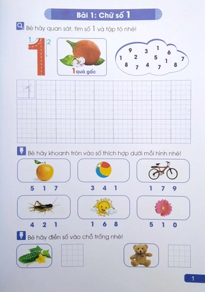 bước đầu học viết tập tô số và hình khối (dành cho bé từ 3 - 6 tuổi)