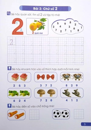 bước đầu học viết tập tô số và hình khối (dành cho bé từ 3 - 6 tuổi)
