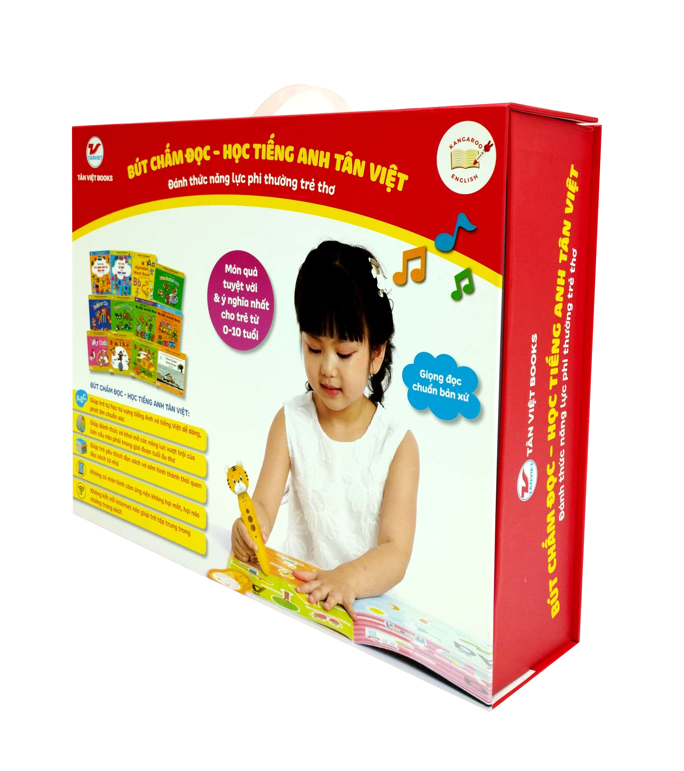 Bút Chấm Đọc-Học Tiếng Anh Tân Việt - Cô Gia Sư Tiếng Anh Bản Xứ Tại Nhà - Phiên Bản Ngỗng Mẹ (Dành Cho Trẻ Từ 0 Đến 6 Tuổi) - Tặng Kèm Sách Tỏa Sáng Trong Đêm - Chúc Ngủ Ngon Ông Già Noel