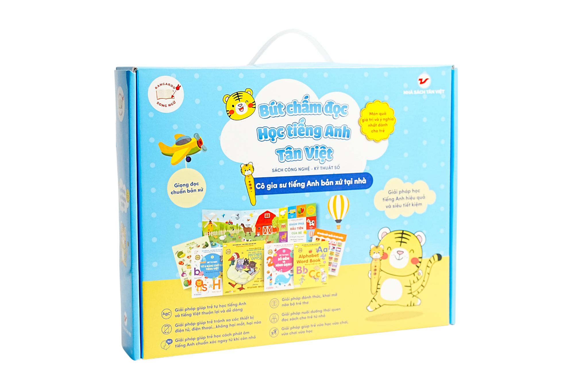 Bút Chấm Đọc-Học Tiếng Anh Tân Việt - Cô Gia Sư Tiếng Anh Bản Xứ Tại Nhà - Phiên Bản Ngỗng Mẹ (Dành Cho Trẻ Từ 0 Đến 6 Tuổi) - Tặng Kèm Sách Tỏa Sáng Trong Đêm - Chúc Ngủ Ngon Ông Già Noel