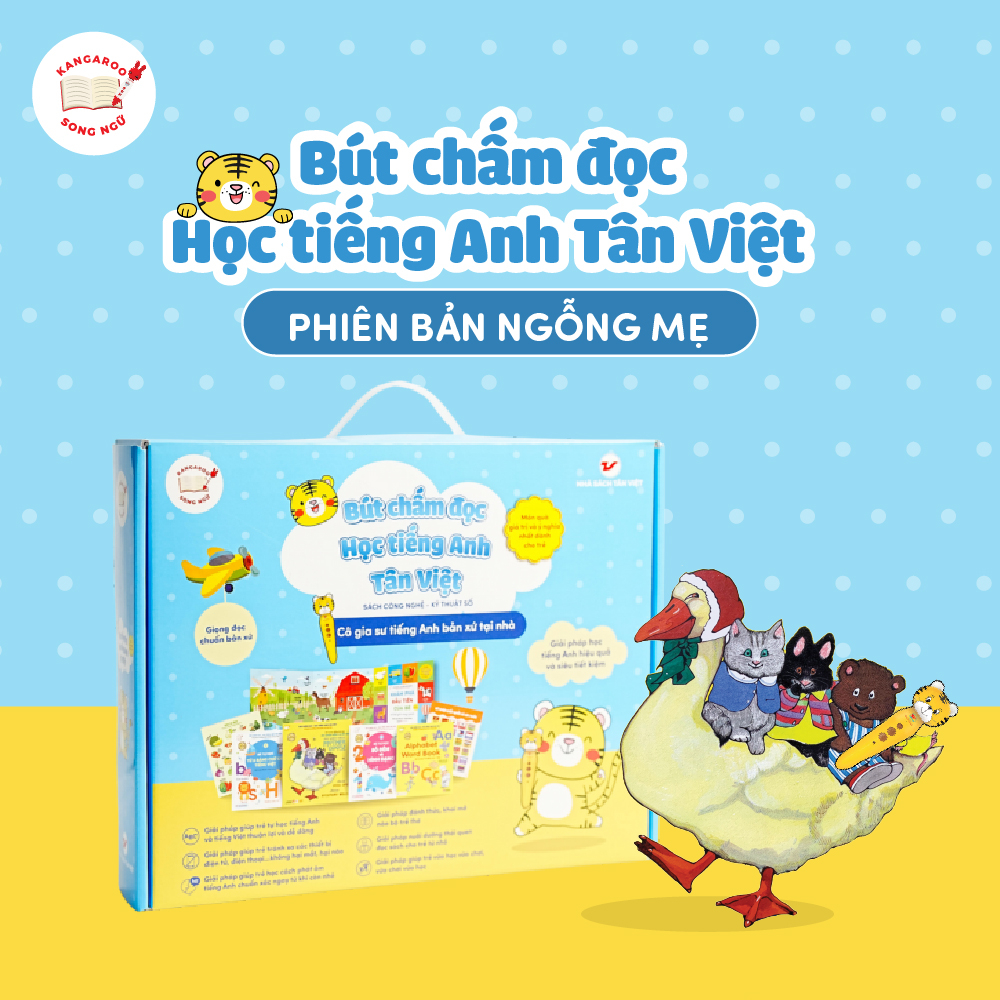 Bút Chấm Đọc-Học Tiếng Anh Tân Việt - Cô Gia Sư Tiếng Anh Bản Xứ Tại Nhà - Phiên Bản Ngỗng Mẹ (Dành Cho Trẻ Từ 0 Đến 6 Tuổi) - Tặng Kèm Thẻ Học Thông Minh Ngẫu Nhiên