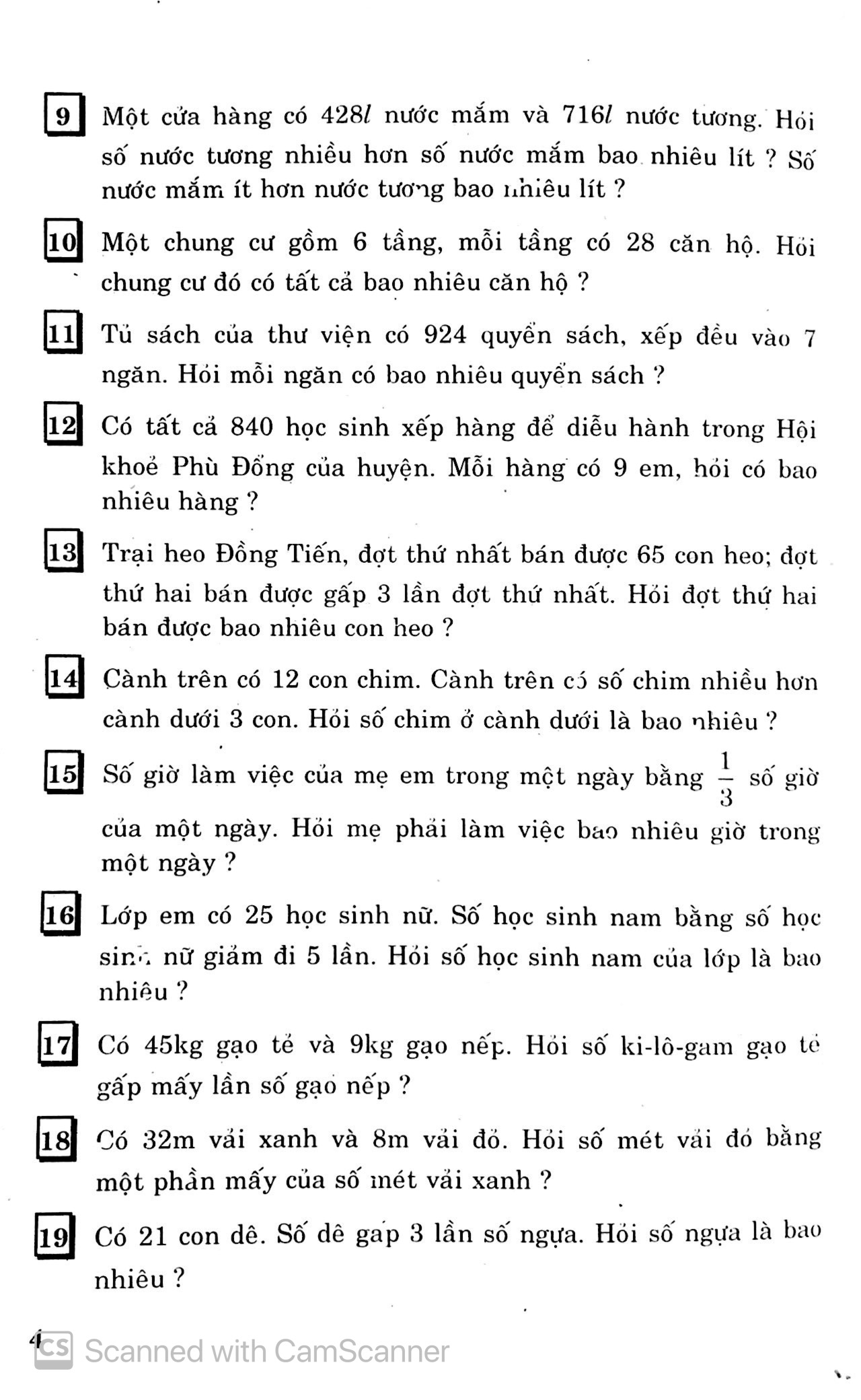 các bài toán đố 4