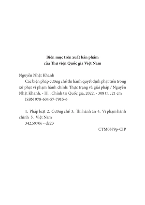 các biện pháp cưỡng chế thi hành quyết định phạt tiền trong xử phạt vi phạm hành chính: thực trạng và giải pháp