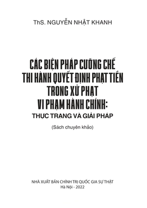 các biện pháp cưỡng chế thi hành quyết định phạt tiền trong xử phạt vi phạm hành chính: thực trạng và giải pháp