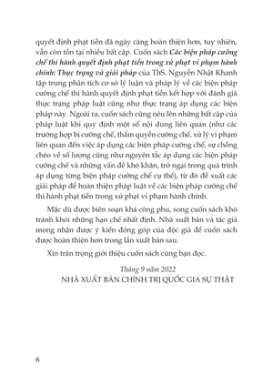 các biện pháp cưỡng chế thi hành quyết định phạt tiền trong xử phạt vi phạm hành chính: thực trạng và giải pháp