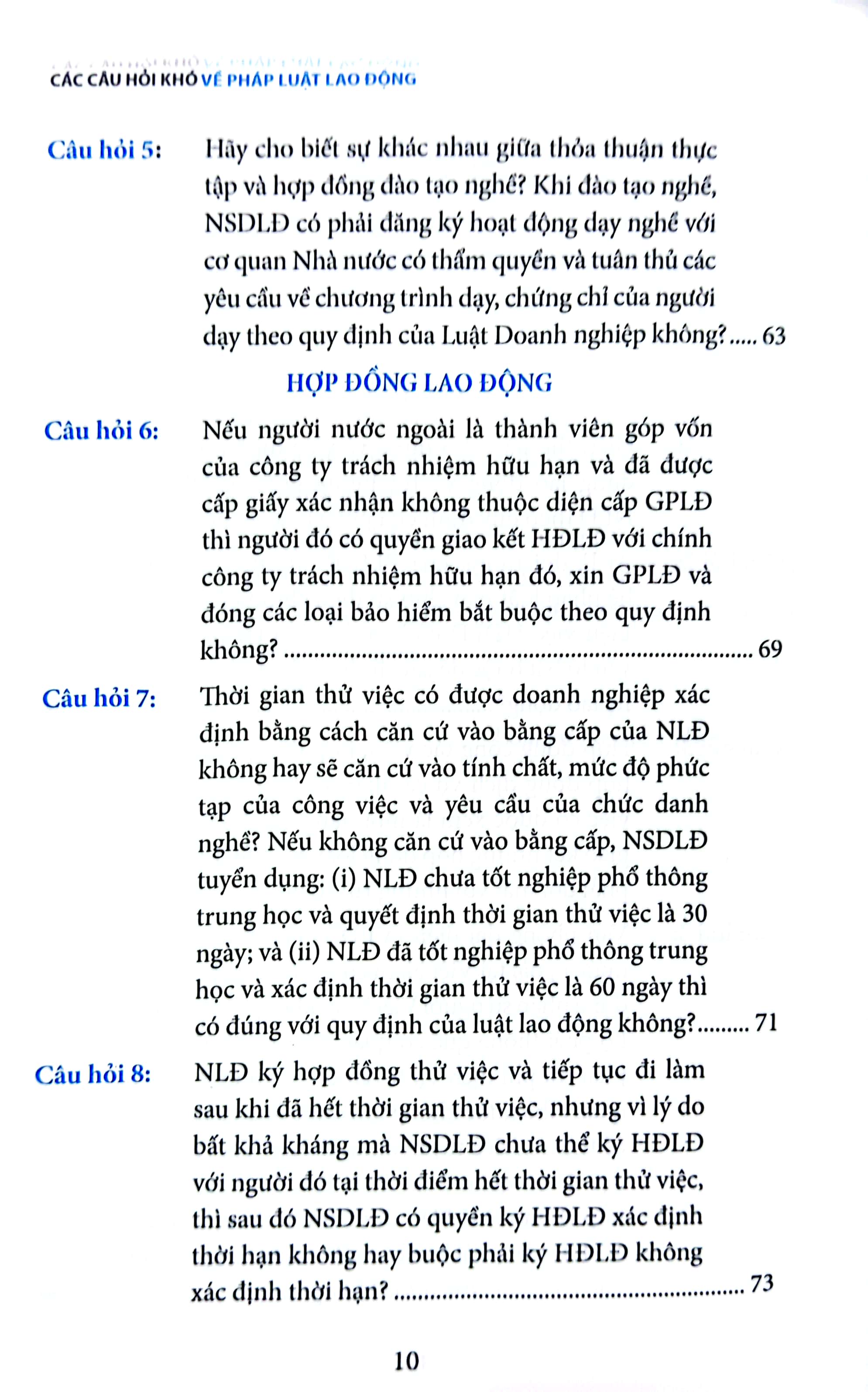 các câu hỏi khó về pháp luật lao động