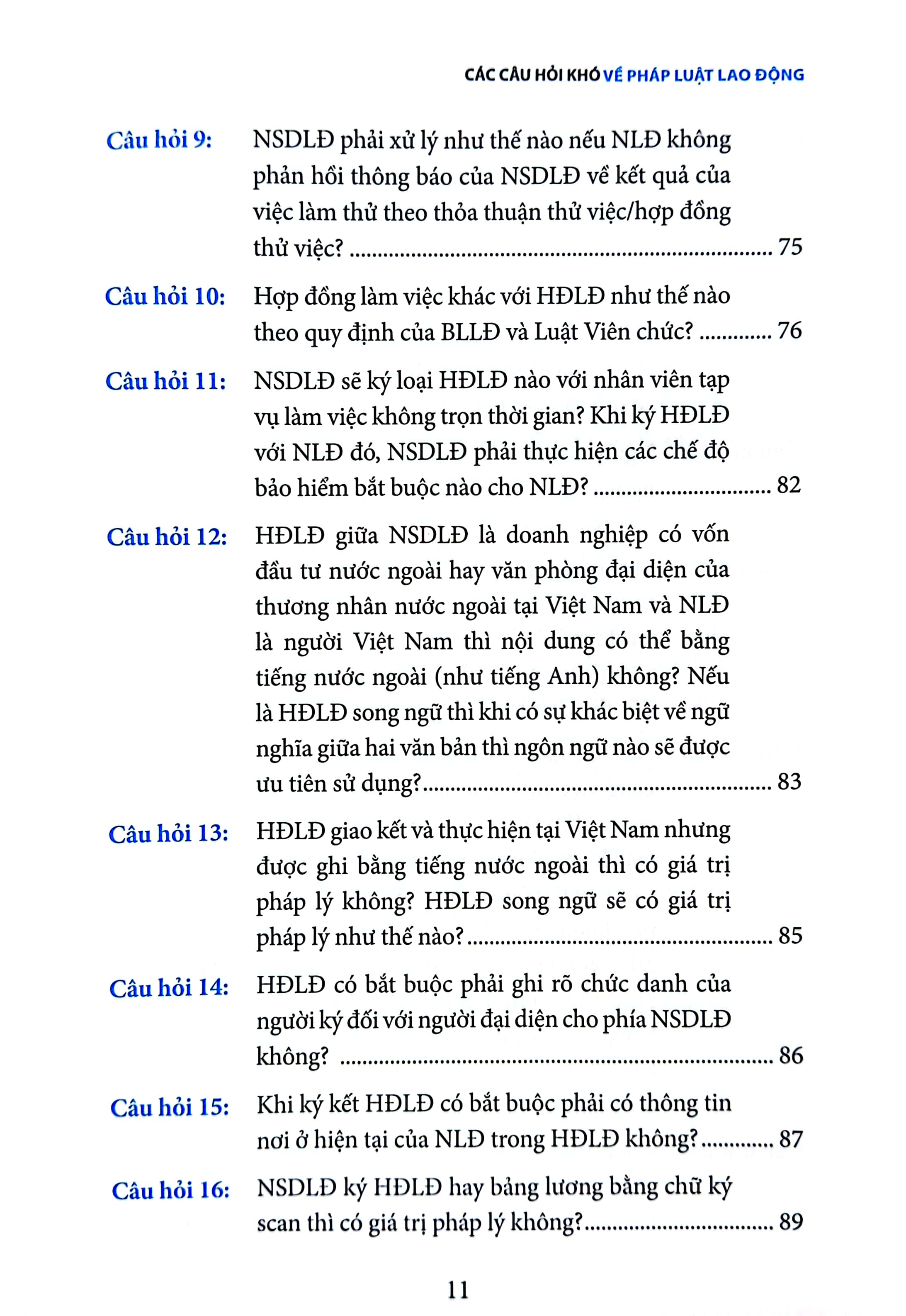 các câu hỏi khó về pháp luật lao động