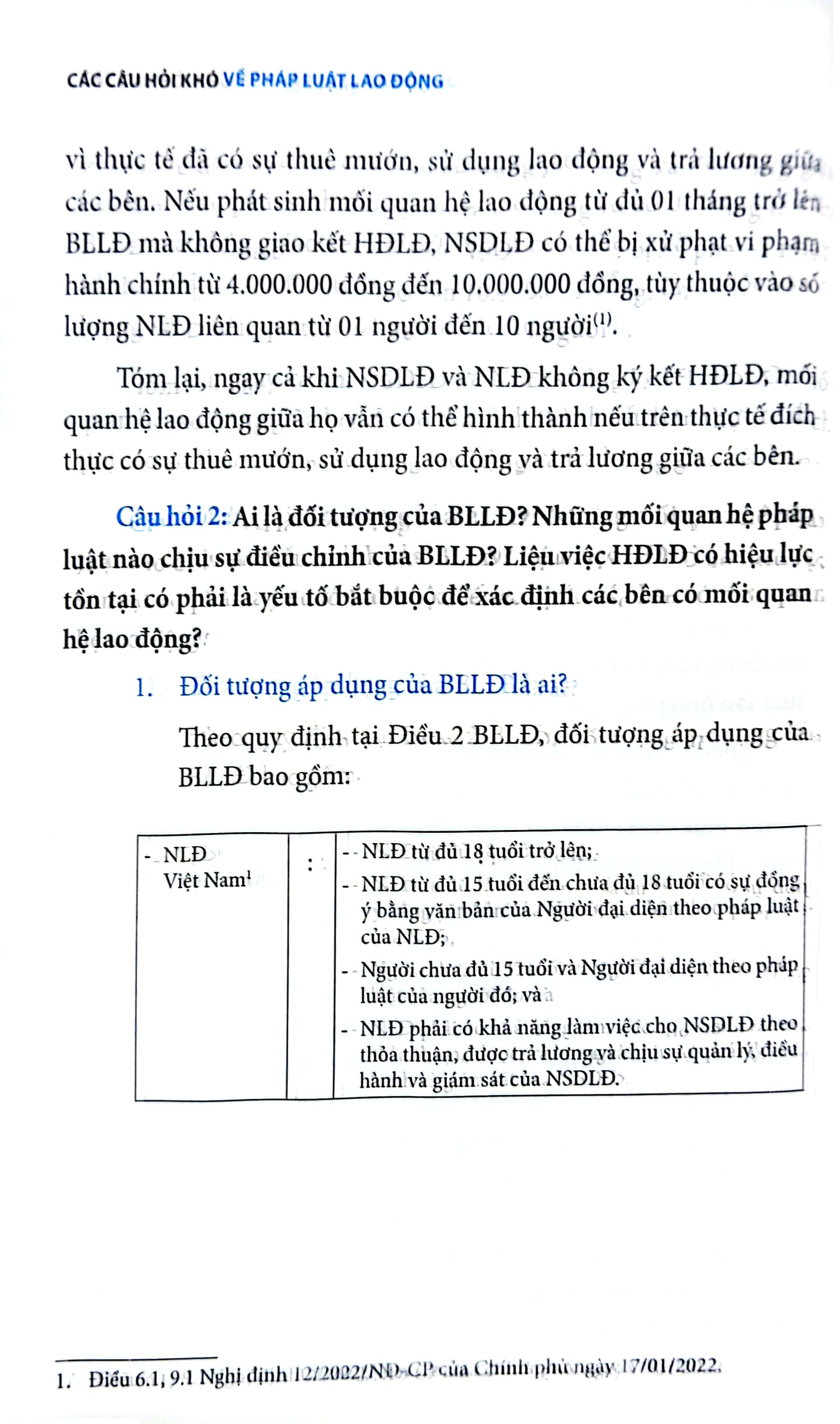 các câu hỏi khó về pháp luật lao động