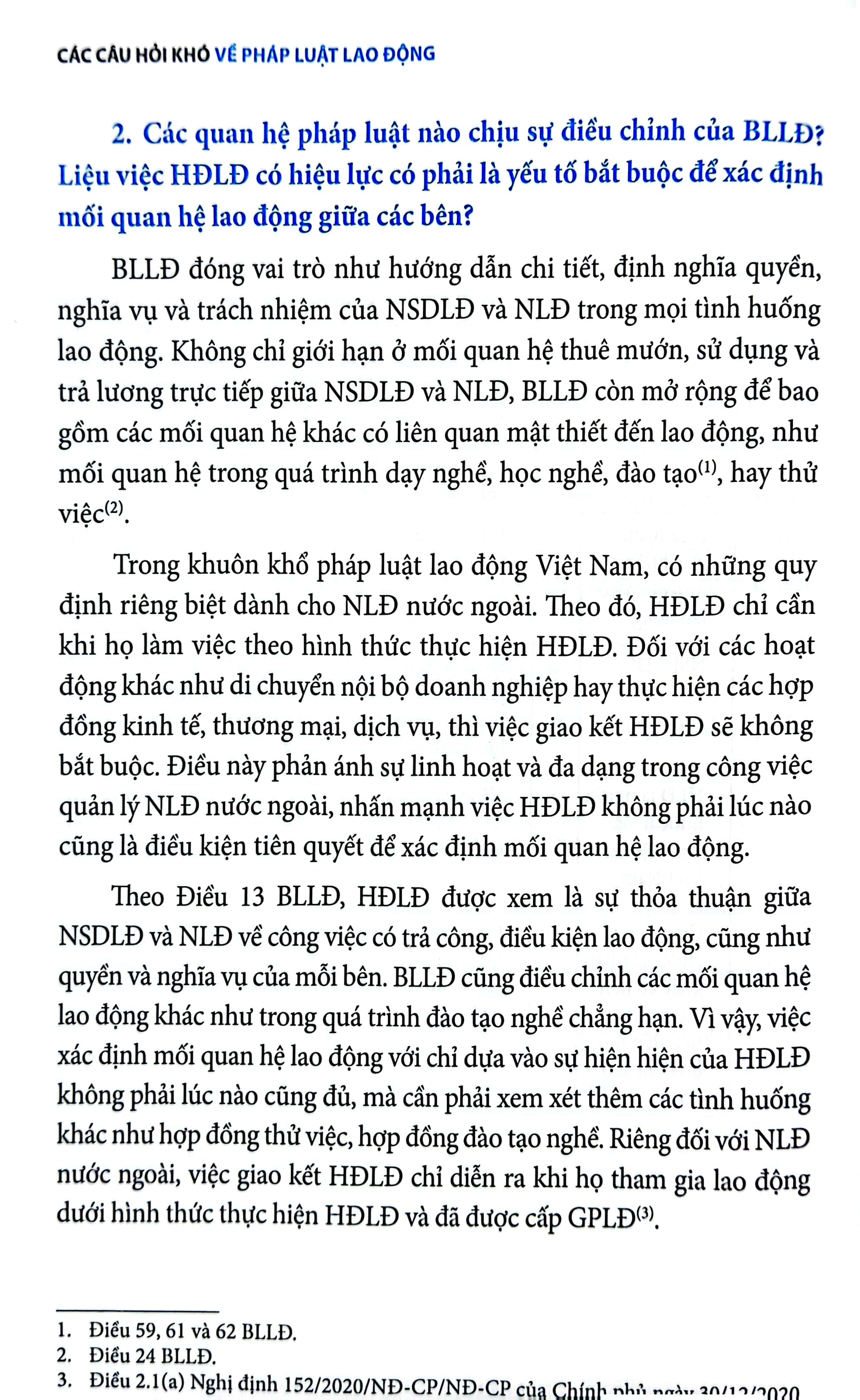các câu hỏi khó về pháp luật lao động