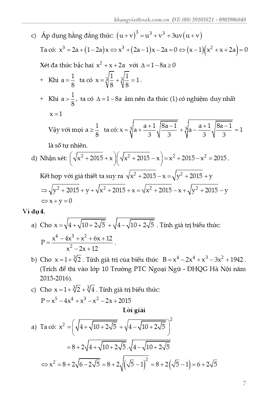 các chuyên đề bồi dưỡng học sinh giỏi đại số lớp 9