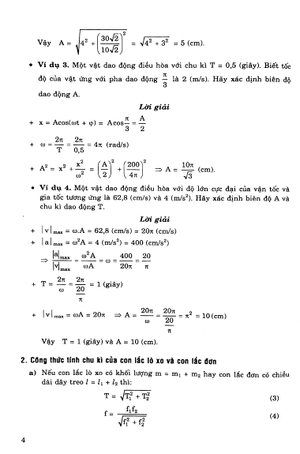 các công thức giải nhanh trắc nghiệm vật lí