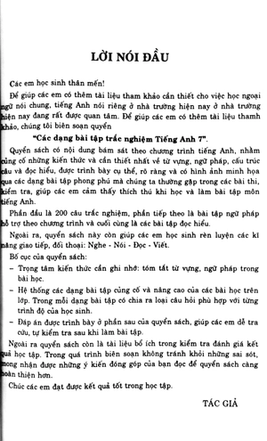 các dạng bài tập trắc nghiệm tiếng anh 7 (có đáp án)