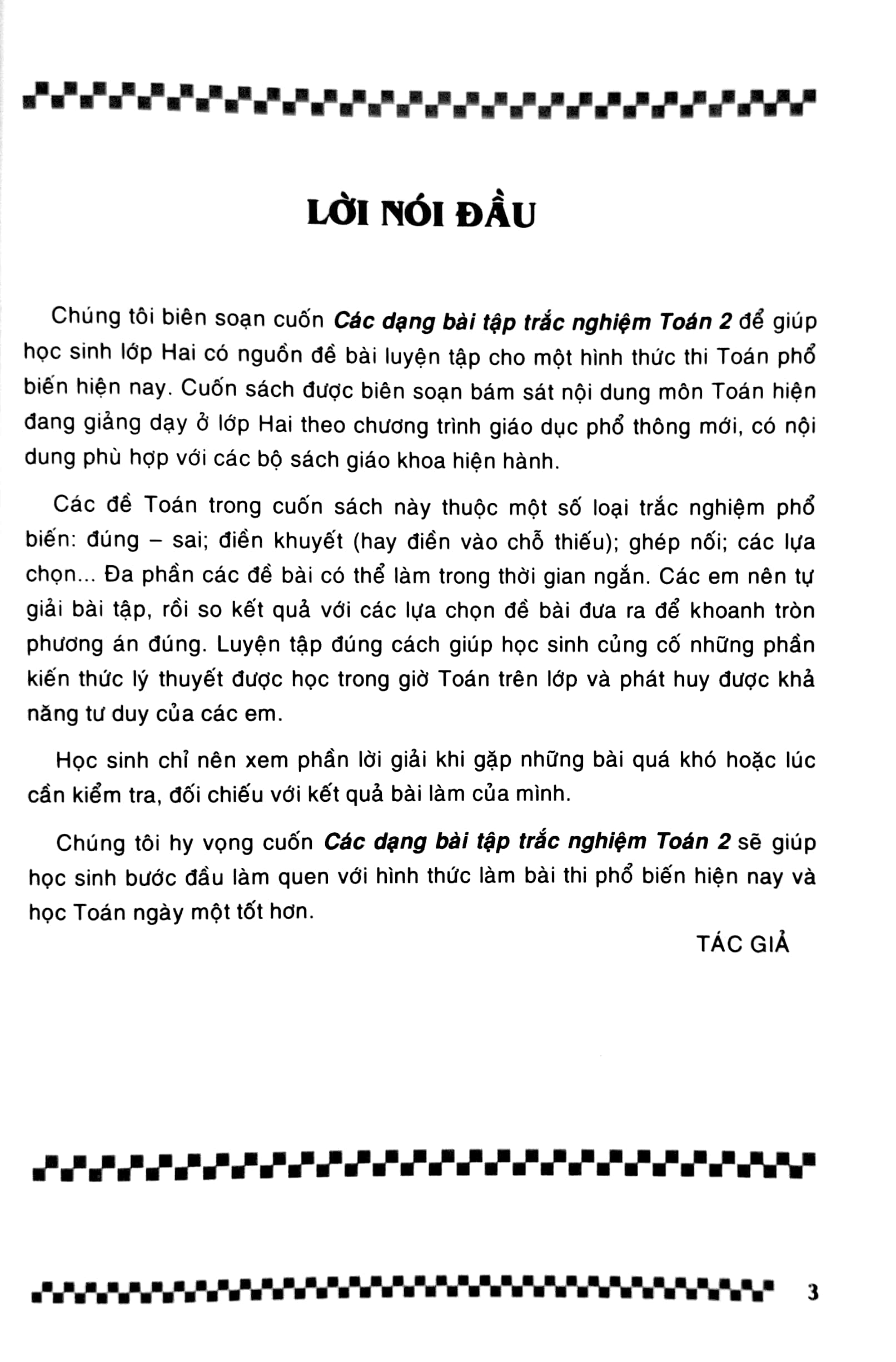 các dạng bài tập trắc nghiệm toán 2 (theo chương trình giáo dục phổ thông mới)