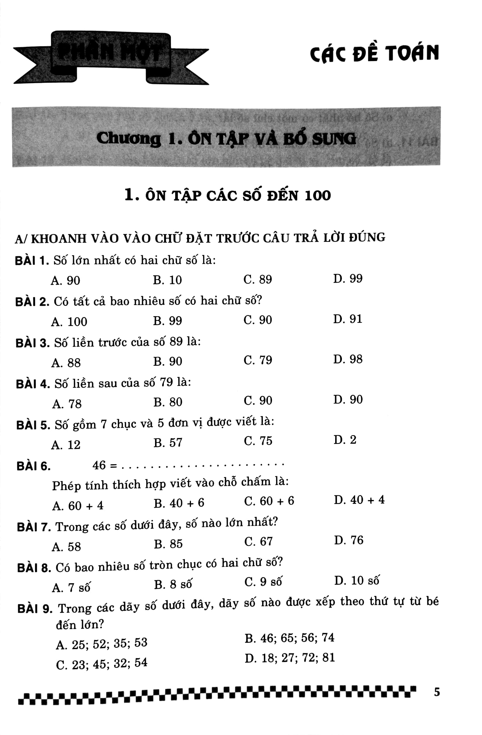 các dạng bài tập trắc nghiệm toán 2 (theo chương trình giáo dục phổ thông mới)