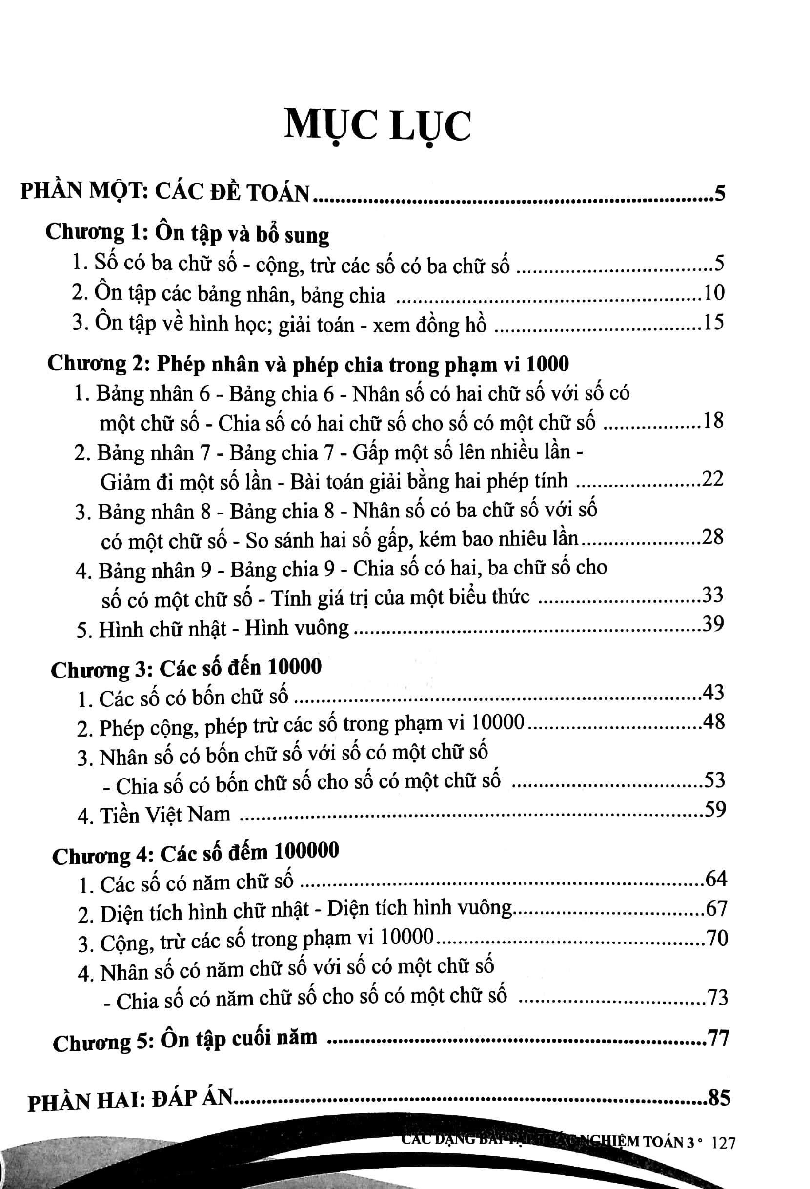 các dạng bài tập trắc nghiệm toán 3