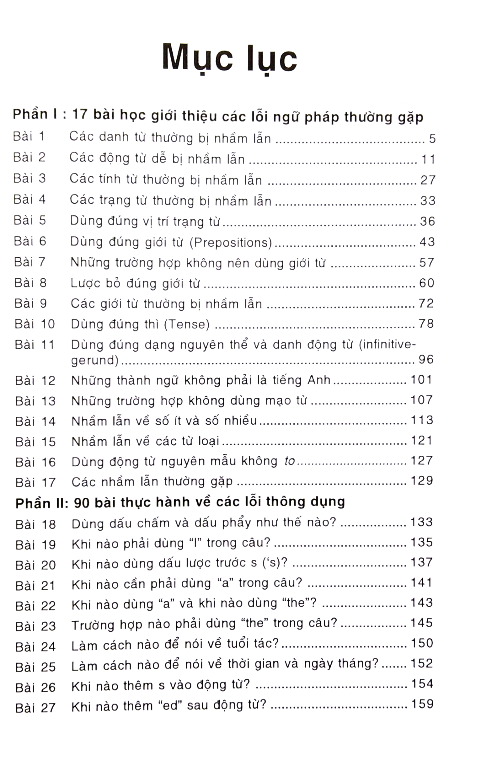 các lỗi thường gặp trong tiếng anh - common mistakes in english
