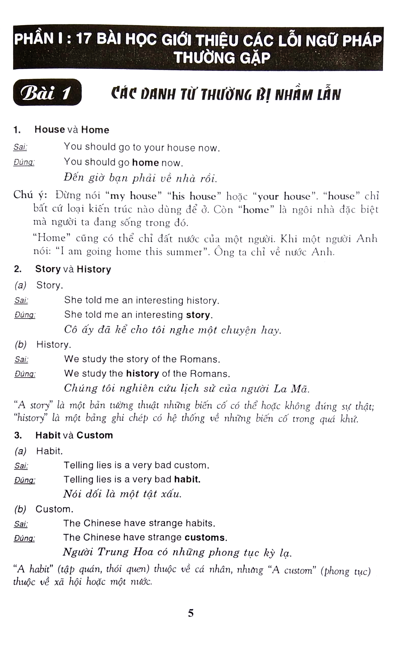 các lỗi thường gặp trong tiếng anh - common mistakes in english