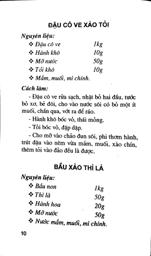 các món ăn thông dụng dễ làm