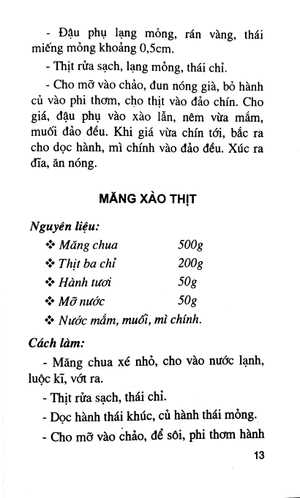 các món ăn thông dụng dễ làm