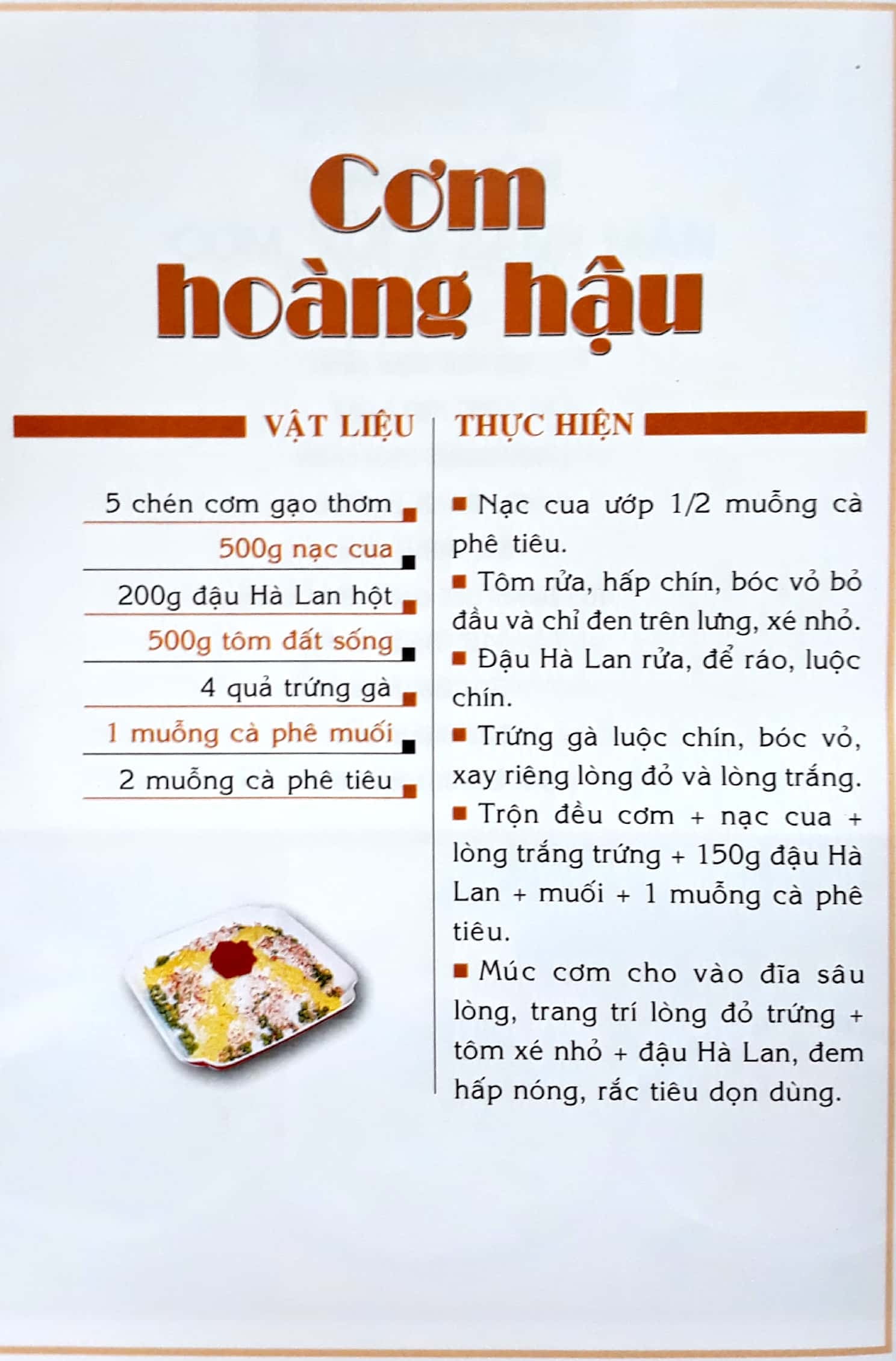 các món cơm, xôi và bánh mặn (tb)