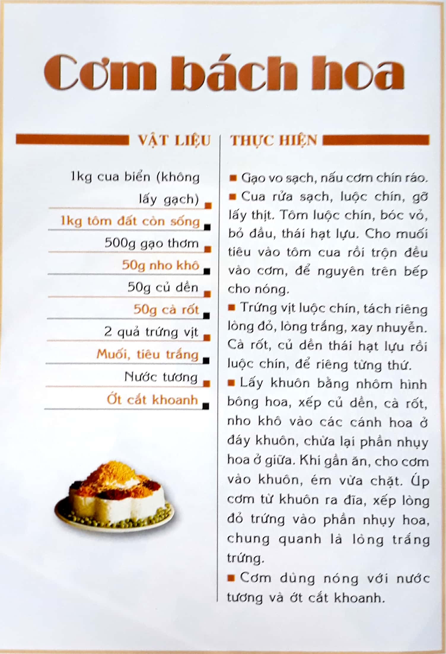 các món cơm, xôi và bánh mặn (tb)