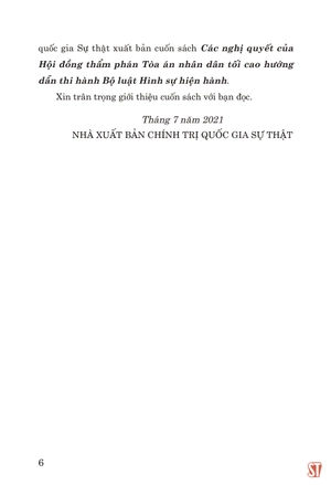 các nghị quyết của hội đồng thẩm phán tòa án nhân dân tối cao hướng dẫn thi hành bộ luật hình sự hiện hành