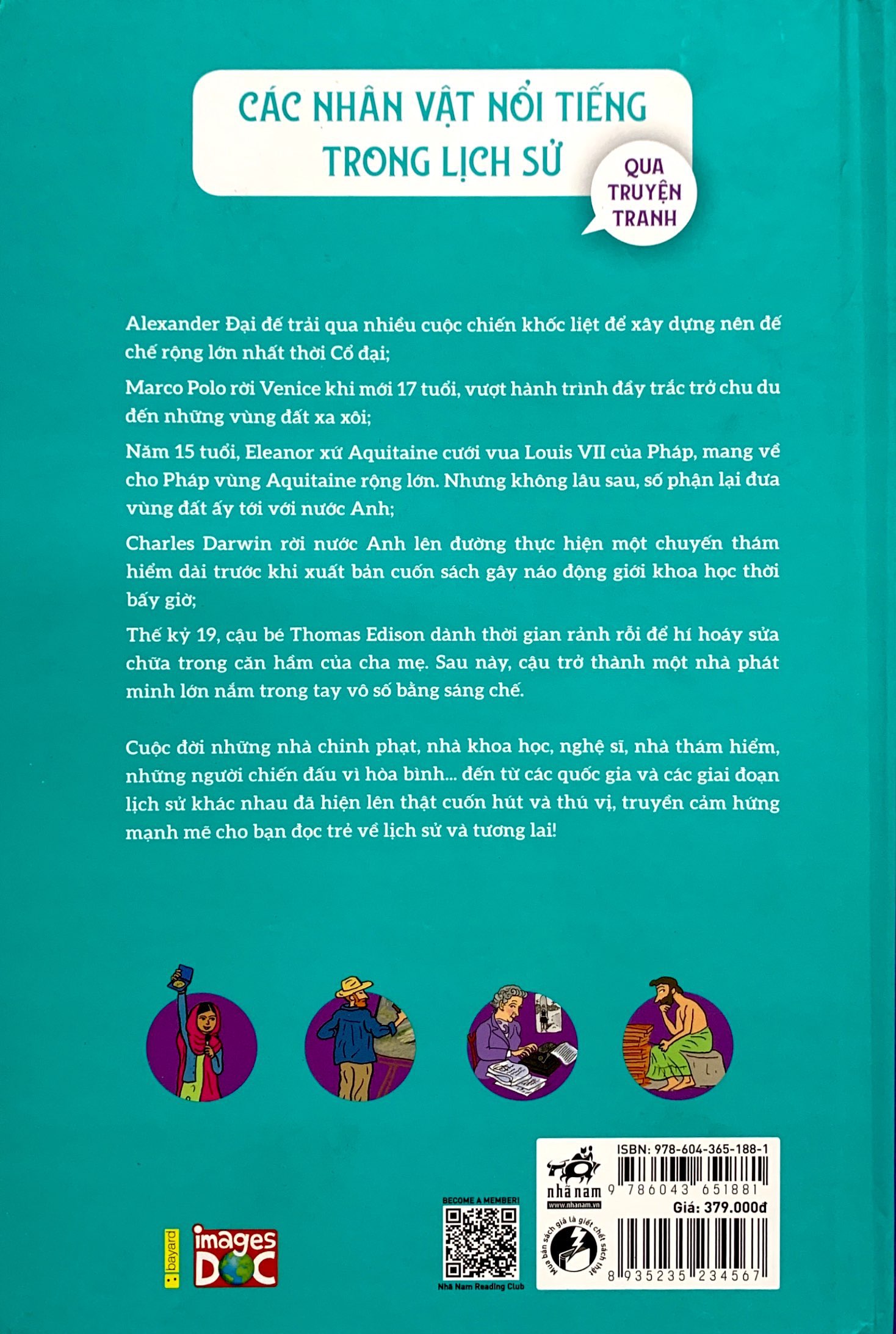 các nhân vật nổi tiếng trong lịch sử qua truyện tranh