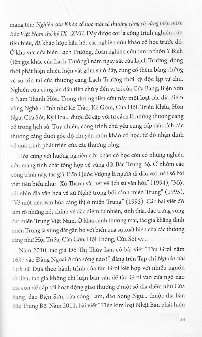các thương cảng ven biển bắc trung bộ thế kỷ x - xix