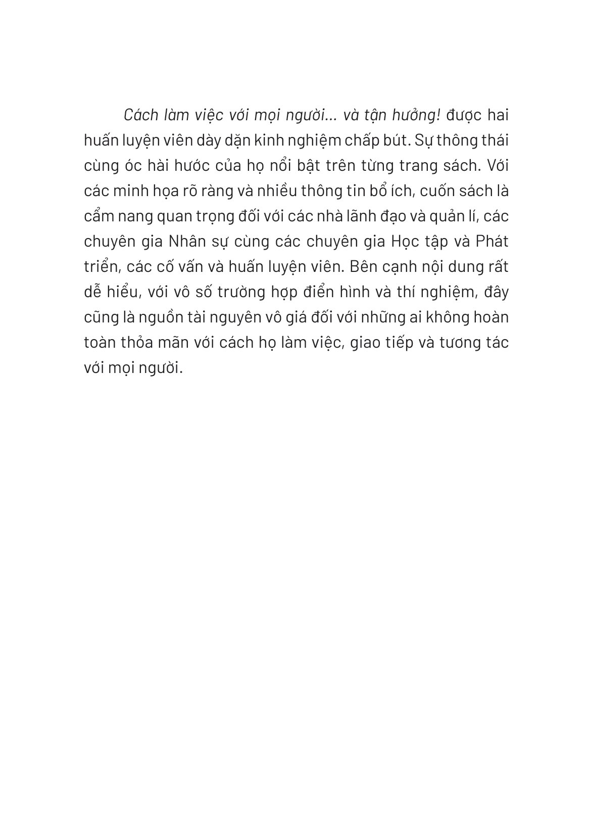 cách làm việc với mọi người và tận hưởng
