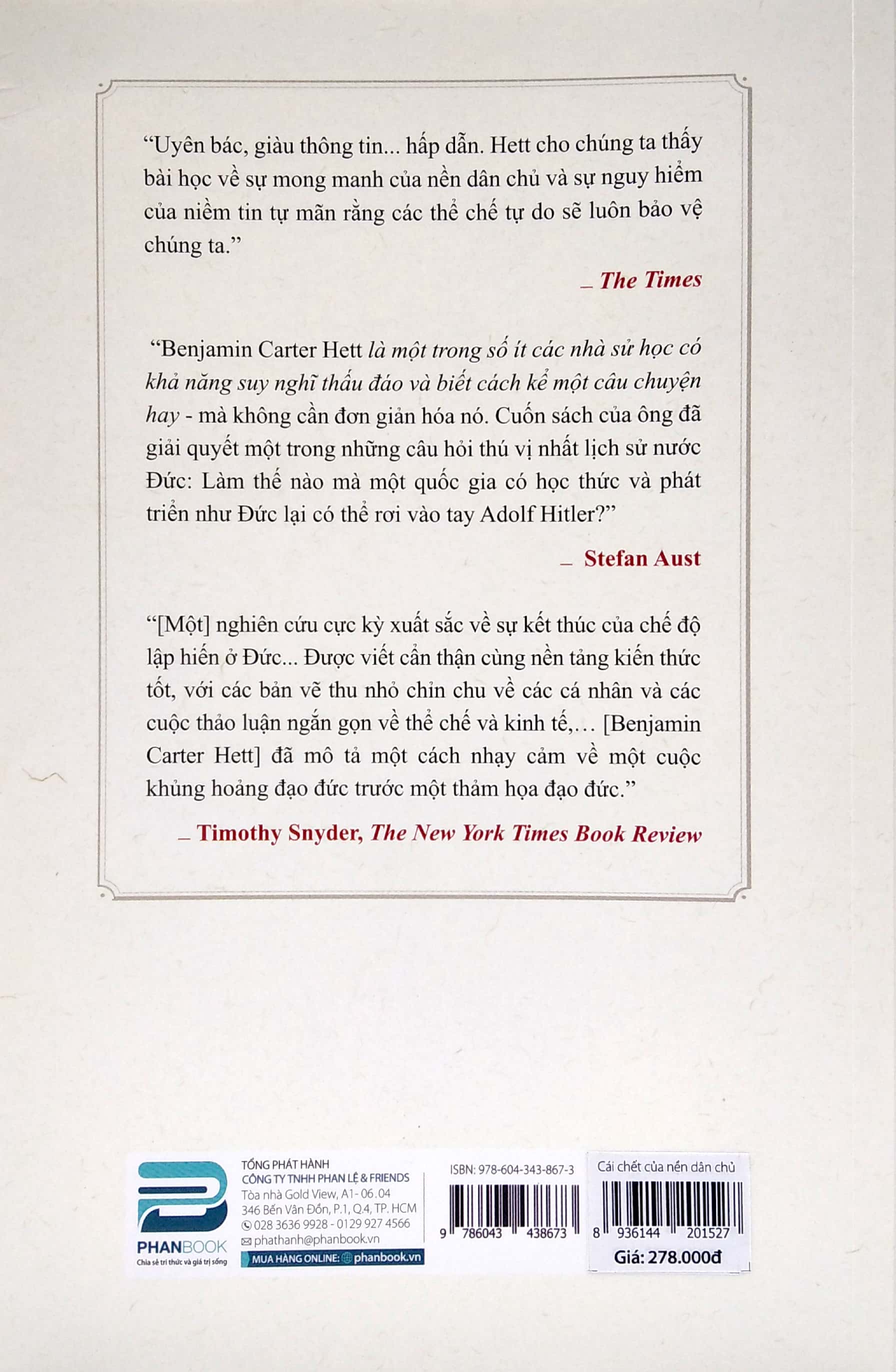 cái chết của nền dân chủ: những bước tiến quyền lực của hitler