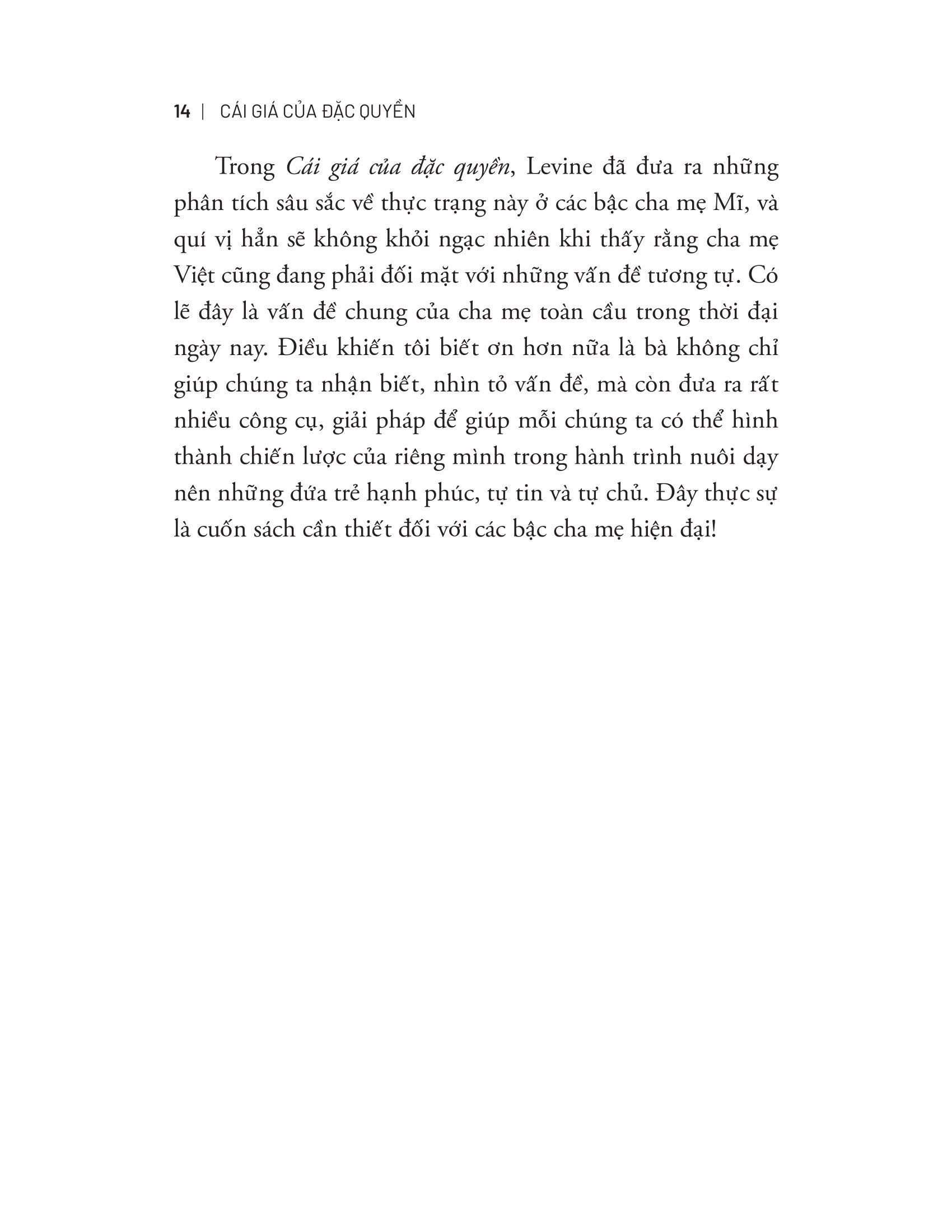 cái giá của đặc quyền