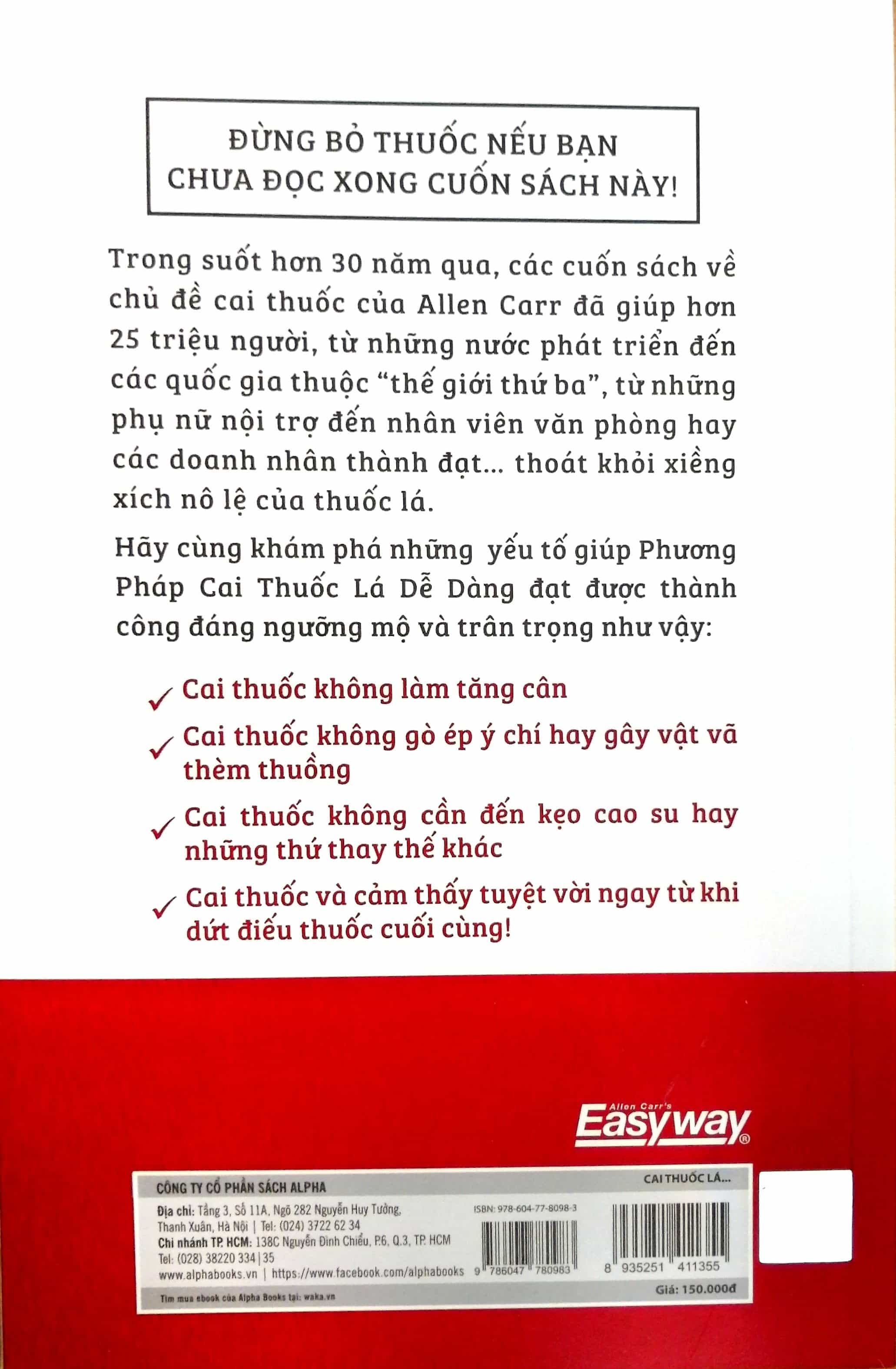 cai thuốc lá dễ dàng cùng allen carr