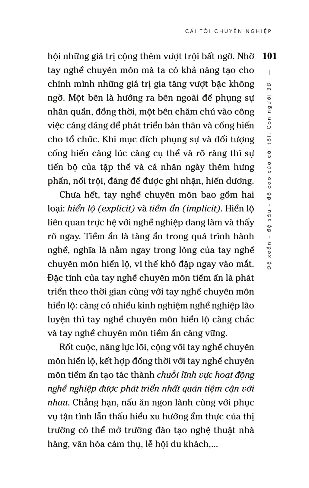 cái tôi chuyên nghiệp - độ xoắn-độ sâu-độ cao của cái tôi - con người 3đ