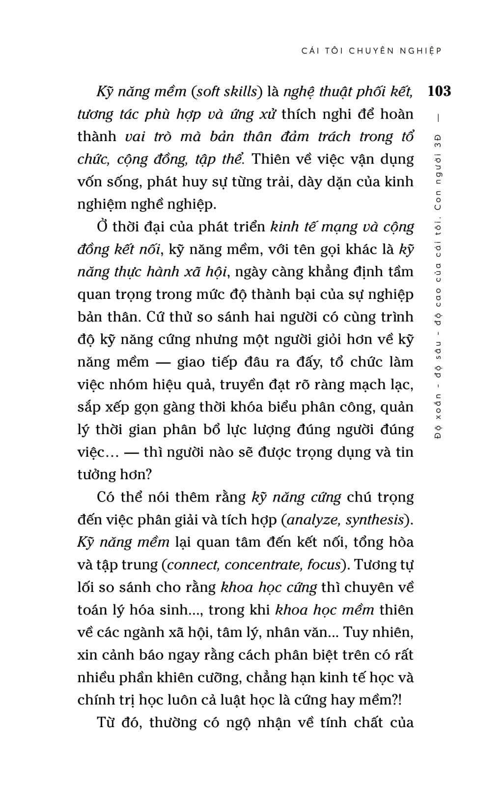 cái tôi chuyên nghiệp - độ xoắn-độ sâu-độ cao của cái tôi - con người 3đ