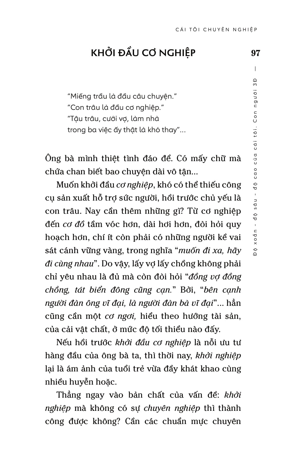 cái tôi chuyên nghiệp - độ xoắn-độ sâu-độ cao của cái tôi - con người 3đ