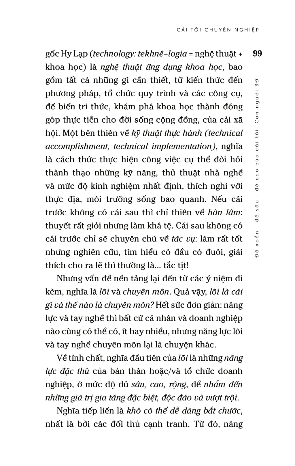 cái tôi chuyên nghiệp - độ xoắn-độ sâu-độ cao của cái tôi - con người 3đ