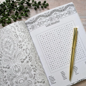 calm colouring book & word search