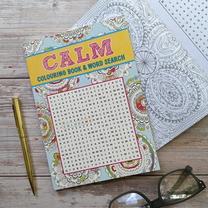 calm colouring book & word search