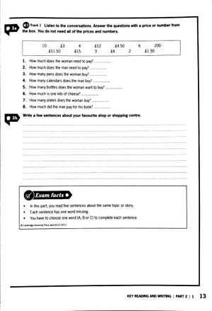 cam english exam booster for key and key for schools sb w/o ans w audio