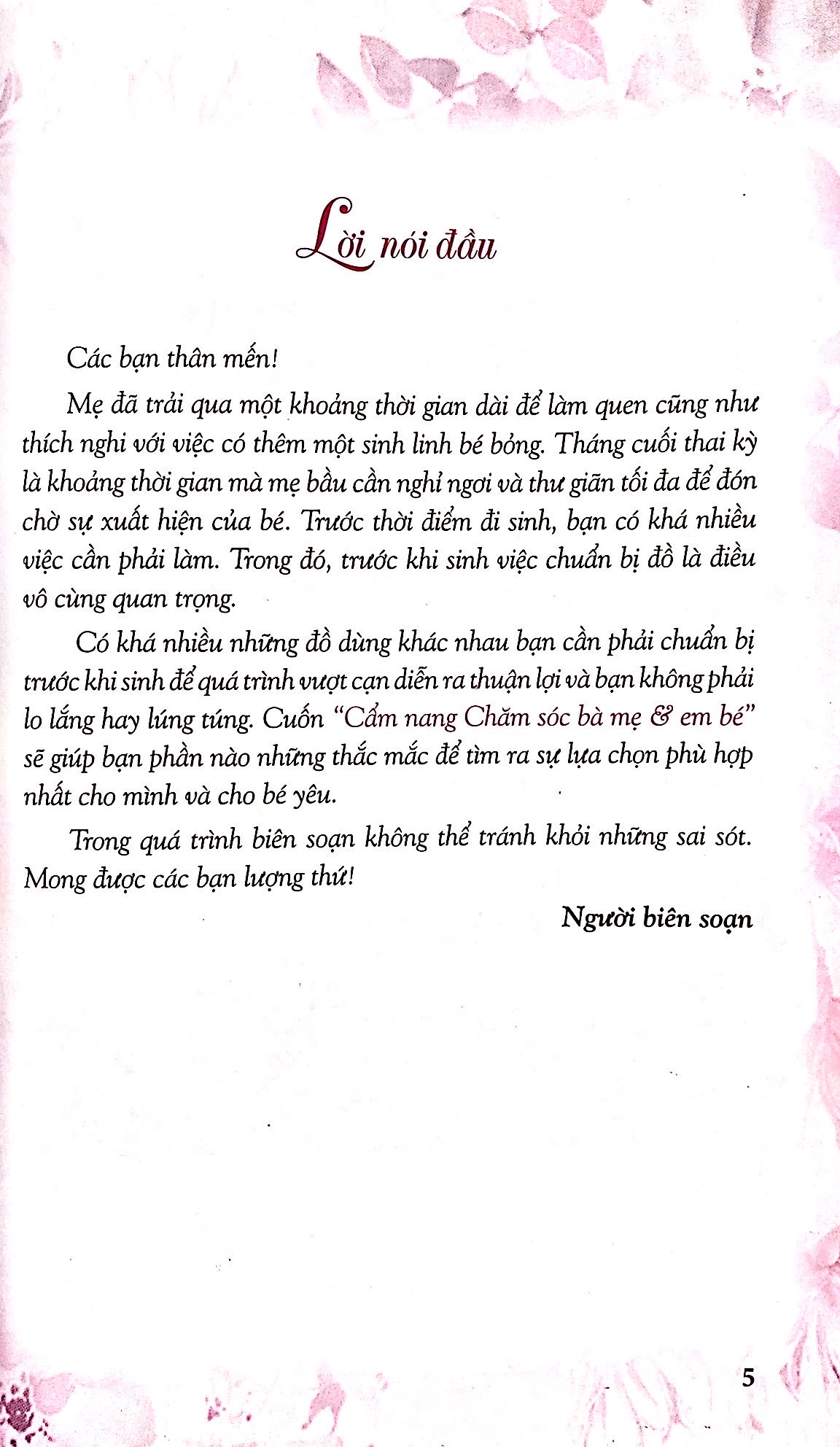 cẩm nang chăm sóc bà mẹ và em bé