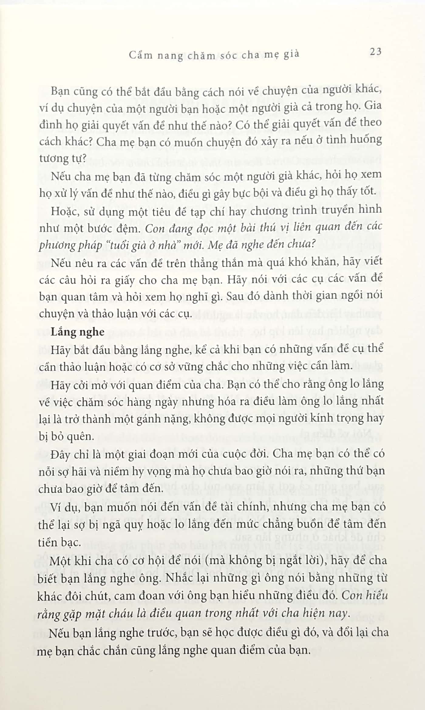 cẩm nang chăm sóc cha mẹ già