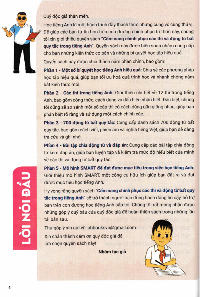 cẩm nang chinh phục các thì và động từ bất quy tắc trong tiếng anh