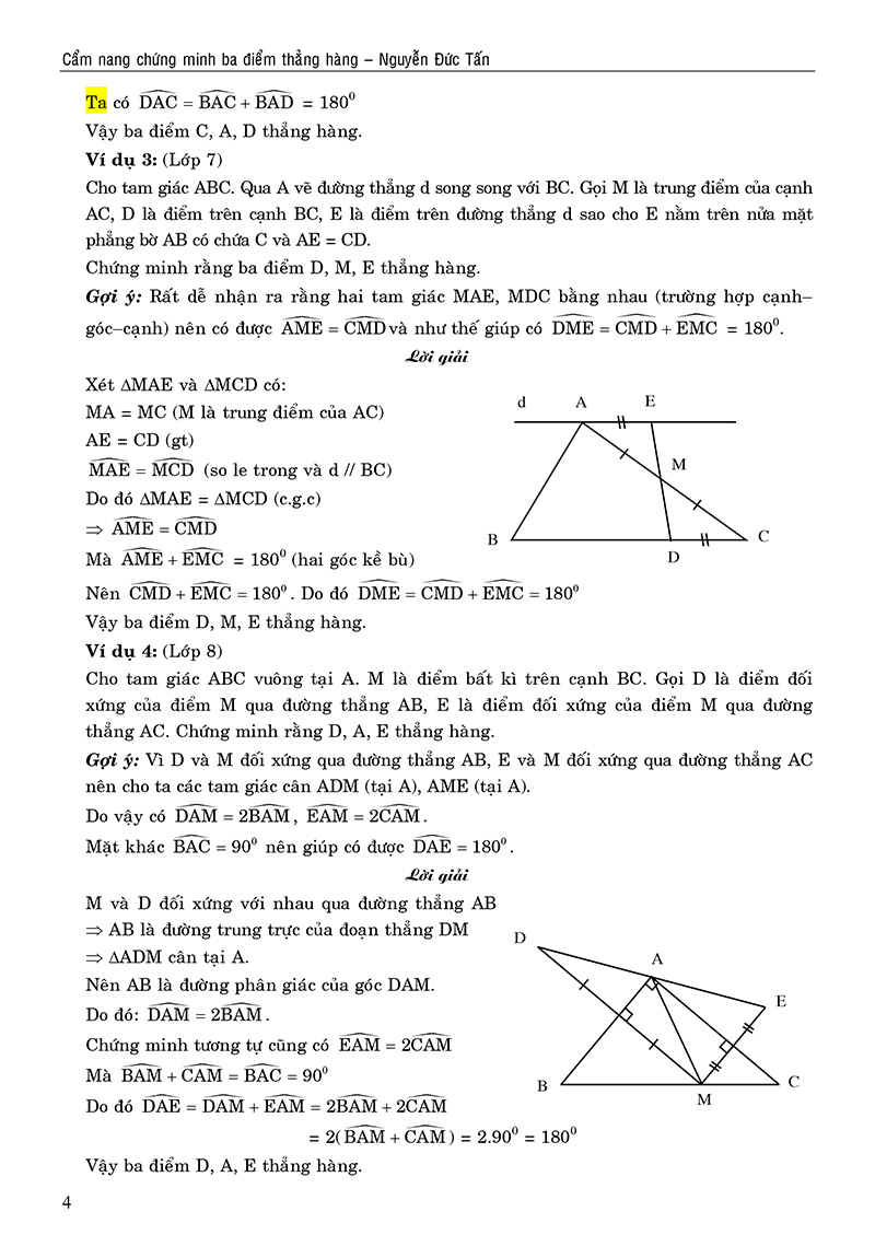 cẩm nang chứng minh ba điểm thẳng hàng